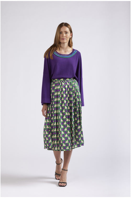 ABITO GONNA A RUOTA STAMPATA