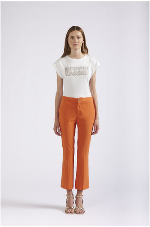 PANTALONE CROPPED FLARE TESSUTO SUPERSTRETCH