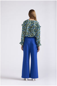 PANTALONE VITA ELASTICATA IN POPELINE