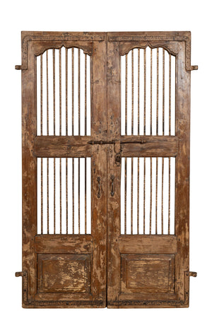 Biscottini Porta portone in legno massello e ferro da interno o da esterno vecchia e antica medievale scorrevole
