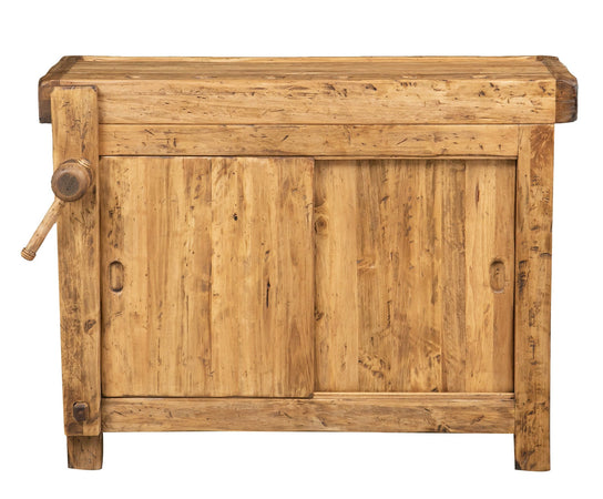 Biscottini Banco da lavoro Country legno massello di tiglio finitura naturale Made in Italy