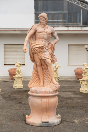 Biscottini Statua Nettuno con base in marmo L103xPR103xH275 cm realizzata dimensioni