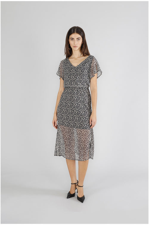 ABITO LUNGO IN GEORGETTE STAMPATA