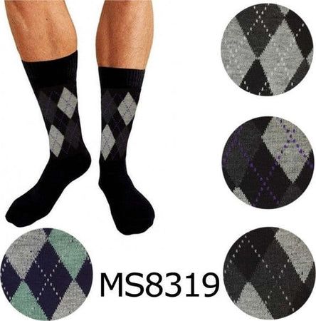 12-Paia-Di-Calzini-Uomo-In-Cotone-Colorati-Mezza-Gamba-Rombi-Fr1098-92