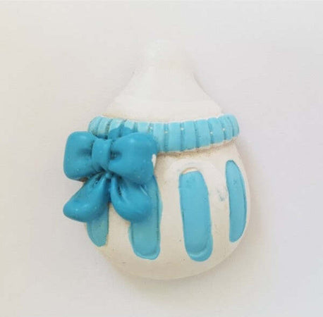 12-Pezzi-Bomboniera-Biberon-Azzurro-Ceramica-Magnete-Calamita-Battesimo-Nascita