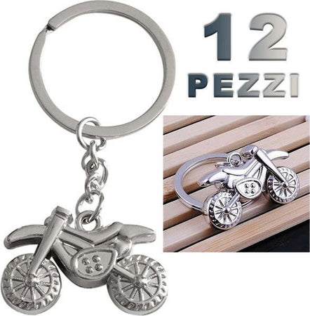 12-Portachiavi-Porta-Chiave-Bomboniere-Confetti-A-Forma-Di-Motocicletta-Da-Cross