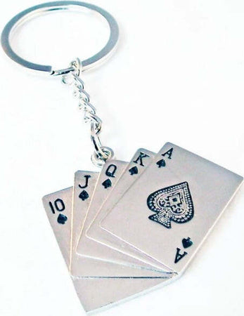 12-Portachiavi-Porta-Chiave-Bomboniere-Segnaposto-Con-Carte-Da-Gioco-Poker-Royal
