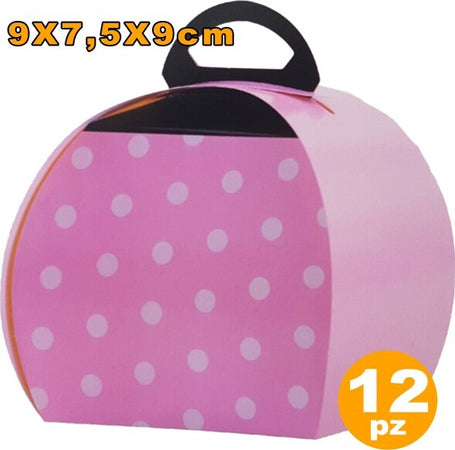 12-Scatole-Pois-Porta-Torta-Dolce-Confetti-Compleanni-Nascita-Battesimo-Feste