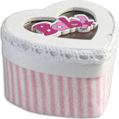 12-Scatolina-In-Tessuto-Portaconfetti-A-Forma-Di-Cuore-Bomboniera-Nascita-Bimba-Rosa