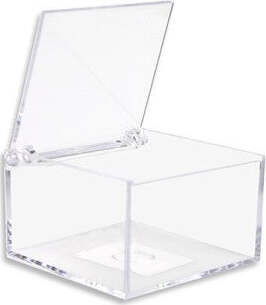12-Scatoline-Scatole-Cubo-Plexiglass-6x4cm-Trasparente-Porta-Confetti-Bomboniera