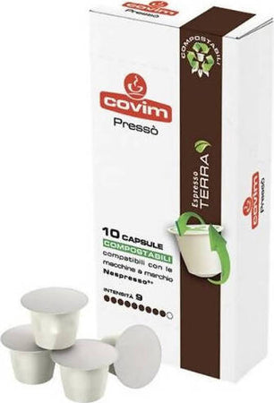 120 capsule caffè compostabili Covim Caffè in capsula compatibile Nespresso Pressò miscela Orocrema Terra 12 confezioni da 10 pz capsule caffè compostabili Non solo caffè online - Albano Laziale, Commerciovirtuoso.it