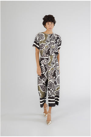 PANTALONE PALAZZO IN SATIN STAMPATO