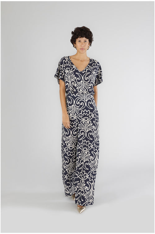 PANTALONE PALAZZO IN MAROCAINE STAMPATO