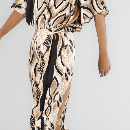 PANTALONE PALAZZO IN SATIN STAMPATO