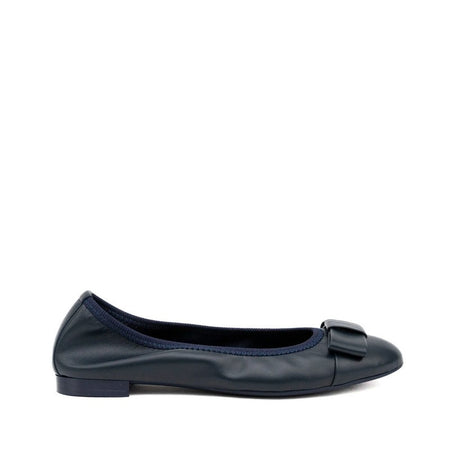 Frau ballerina in nappa navy con fiocco in tinta 70P3