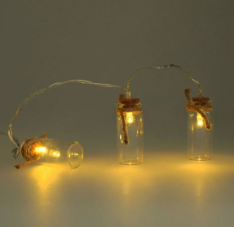 Legami, Filo di Luci Led con Vasetti di Vetro
