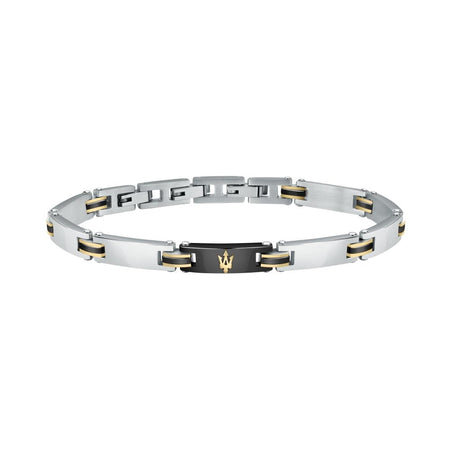 Bracciale MASERATI uomo Iconic acciaio / ceramica nera