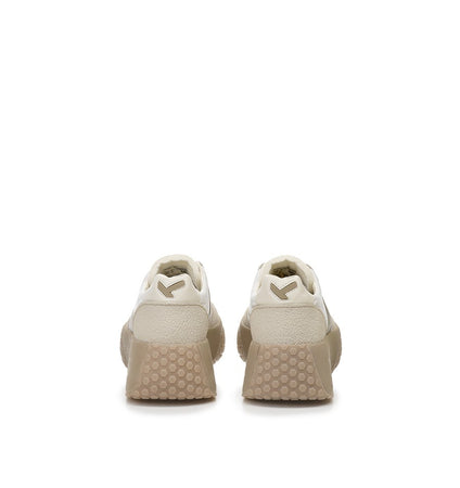 Kehnoo sneakers donna in camoscio e nylon white-tortora KW9768