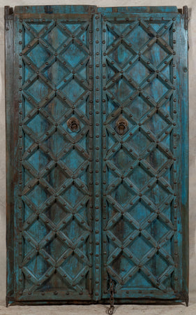Biscottini Porta portone in legno massello e ferro da interno o da esterno vecchia e antica medievale scorrevole