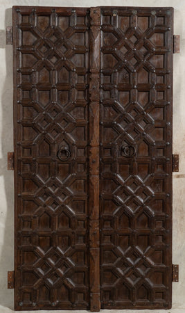 Biscottini Porta portone in legno massello e ferro da interno o da esterno vecchia e antica medievale scorrevole