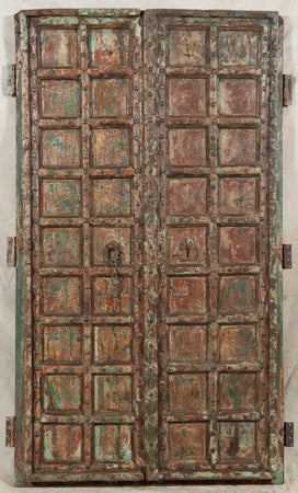 Biscottini Porta portone in legno massello e ferro da interno o da esterno vecchia e antica medievale scorrevole