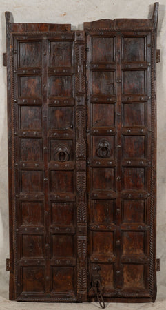 Biscottini Porta portone in legno massello e ferro da interno o da esterno vecchia e antica medievale scorrevole