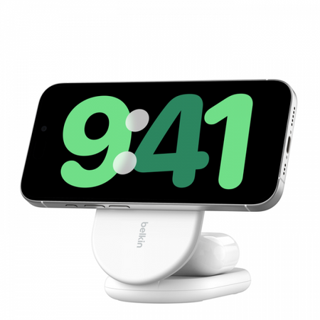 Belkin WIZ028MYWH Caricabatterie per dispositivi mobili Bianco (BOOSTCHARGE QI2 15W MAGNETIC 2IN1 WH)