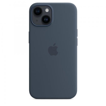 Apple Custodia MagSafe in silicone per iPhone 14 - Blu tempesta (Apple - Cover per cellulare - Compatibilit? MagSafe - silicone - blu tempesta - per iPhone 14)