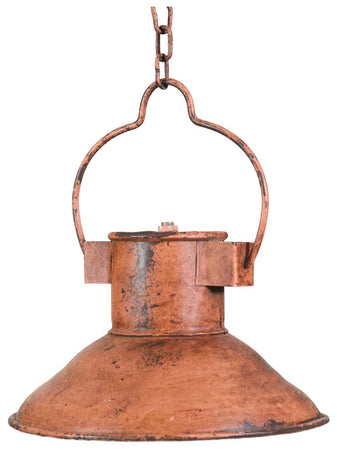 Biscottini Lampadario Industrial a sospensione non elettrificato L23xPR23xH14 cm in ferro finitura bianca anticata