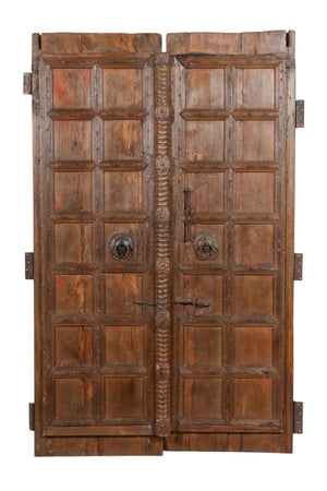 Biscottini Porta portone in legno massello e ferro da interno o da esterno vecchia e antica medievale scorrevole
