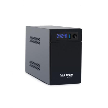 VULTECH UPS1000VA-LFP - GRUPPO DI CONTINUIT LINE INTERACTIVE CON SCHERMO LED E BATTERIA LITIO FERRO FOSFATO - 2 PRESE - 1 USB