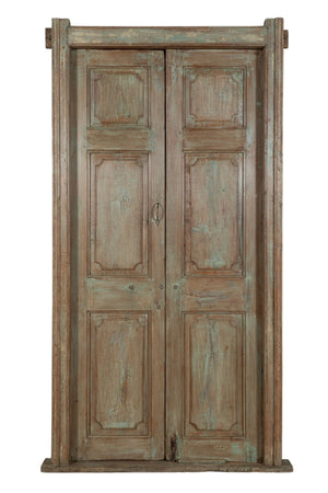 Biscottini Porta portone in legno massello e ferro da interno o da esterno vecchia e antica medievale con telaio
