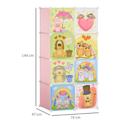 Mobiletto Scarpiera Cameretta Salvaspazio in Acciaio e PP 74x47 H144 cm Rosa