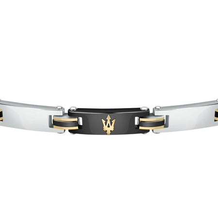 Bracciale MASERATI uomo Iconic acciaio / ceramica nera