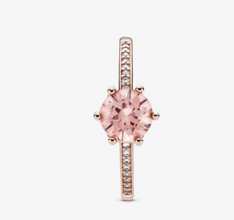 Pandora - Anello con solitario Corona rosa scintillante