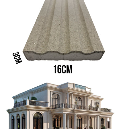 €11,99ml *** STOCK *** Pacco da 18ml di cornice decorativa in XPS Resinata per esterno 16X3X200cm AN123 - Eternal Parquet