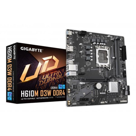 GIGABYTE H610M D3W DDR4 Scheda madre - Supporta CPU Intel Core di 14a generazione, VRM a 5+1+1 fasi, fino a 3200 MHz DDR4, 1xPCIe 3.0 M.2, LAN 1 GbE, USB 3.2 Gen 1 (GIGA H610M D3W DDR4 S1700/DDR4/DP-