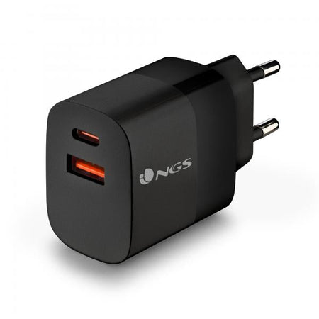 NGS CARICATORE DA PARETE ULTRAVELOCE DA 33W CON 2 PORTE: USB-C + USB-A, RICARICA SIMULTANEA