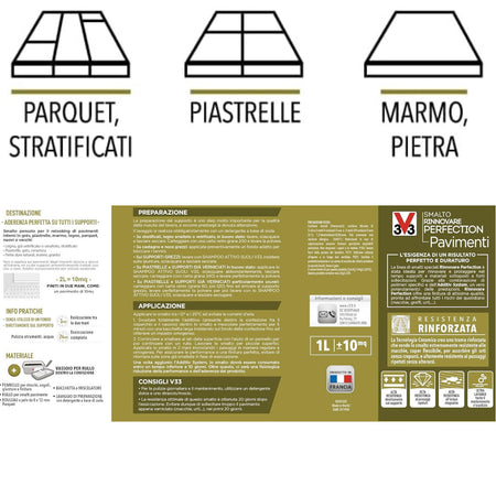 V33 Rinnovare Perfection Smalto Pavimenti per Pavimenti in Legno Opachi ml.750