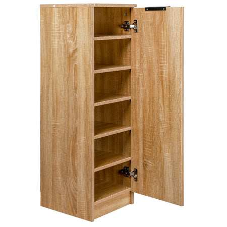 Mobile Scarpiera 6 Ripiani in Legno MDF 30x35 H 100 cm Multiuso Quercia Moderno