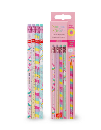 Legami, Set di 4 Matite HB Profumate - Smelling Good! Unicorn