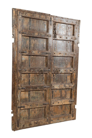 Biscottini Porta portone in legno massello e ferro da interno o da esterno vecchia e antica medievale
