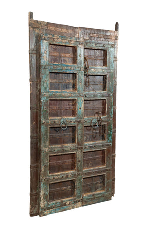 Biscottini Porta portone in legno massello e ferro da interno o da esterno vecchia e antica medievale
