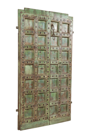 Biscottini Porta portone in legno massello e ferro da interno o da esterno vecchia e antica medievale