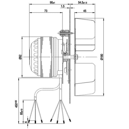 Estrattore Ebm R2e180-Cg82 Con Encoder 72W Ventola 180Mm Stufe a Pellet Camminetti 14706004