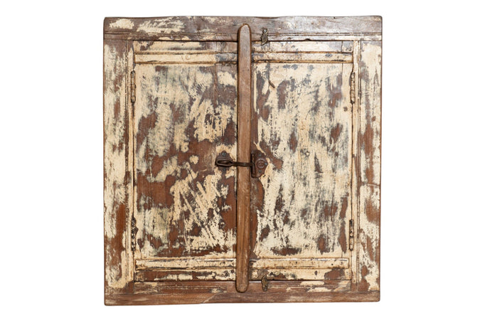 Biscottini Finestra finestrina grata in legno massello e in ferro antica e vecchia medievale con telaio da interno o da esterno