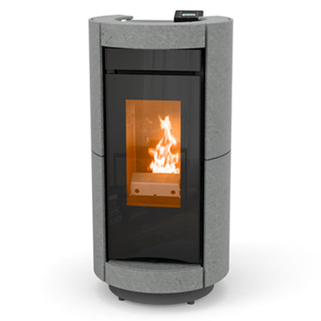 Thermorossi Termostufa a Pellet Dorica Idra 21 Stone 22,5 kW Con Rivestimento In Pietra Ollare
