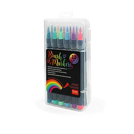 Legami, Set di 12 Pennarelli Brush, con Punta Pennello