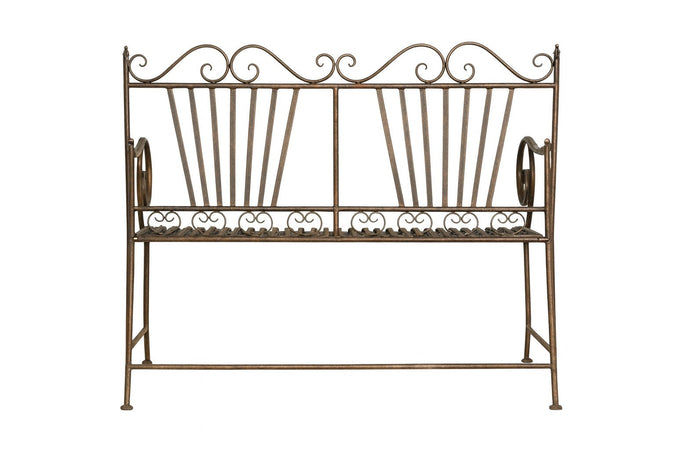Biscottini Divanetto panchina Liberty in ferro finitura bronzata
