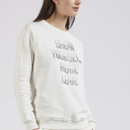 FELPA SCRITTA DI STRAS